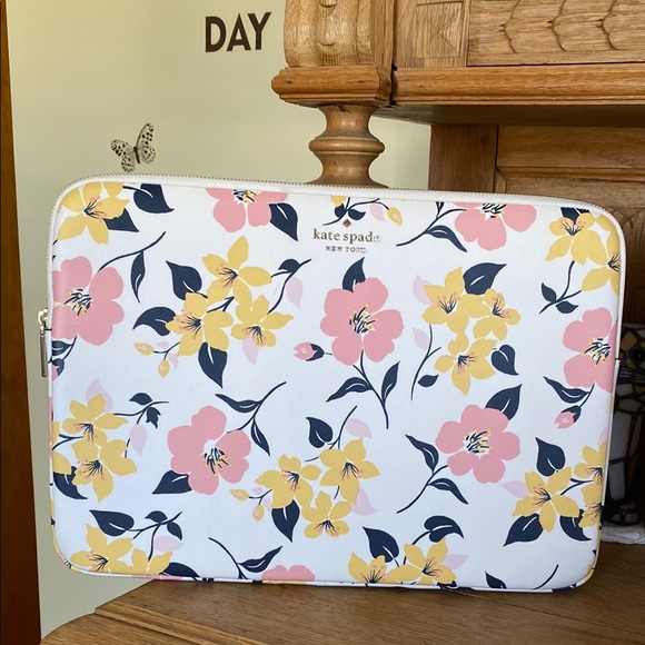 kate spade Handbags - kate spade Floral Laptop Sleeve in White, Pink, Yellow & Navy